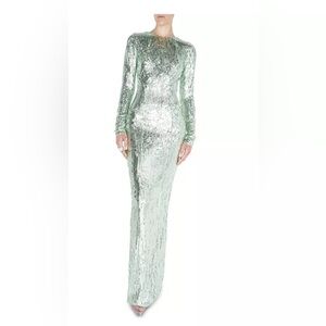 Glamorous Silver Sequin Maxi Dress